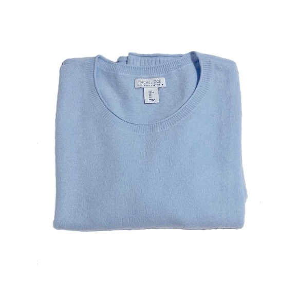 Rachel Zoe Pale Blue Cashmere Sweater, Size Medium - Picture 7 of 10